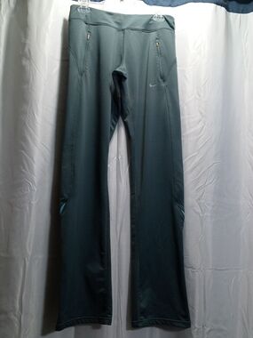 Nike Women's Gray And Blue Athletic Pants with Zip Pockets